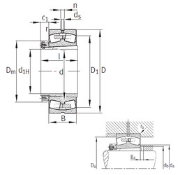 roulements 23164-K-MB+H3164 FAG